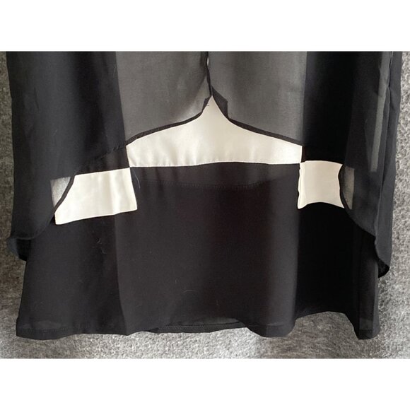 women's black white cap sleeve top partysu yy Korea size XL - Picture 6 of 11